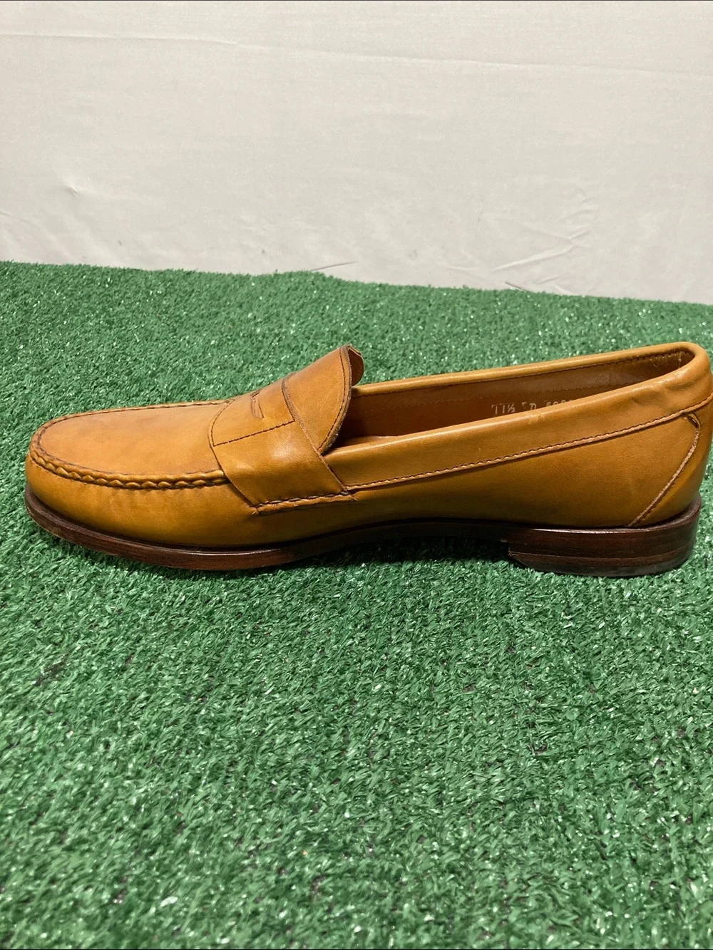 Men's Allen Edmonds Tan Leather Cavanaugh Penny Loafers sz 11.5 (OKPM-09-027)